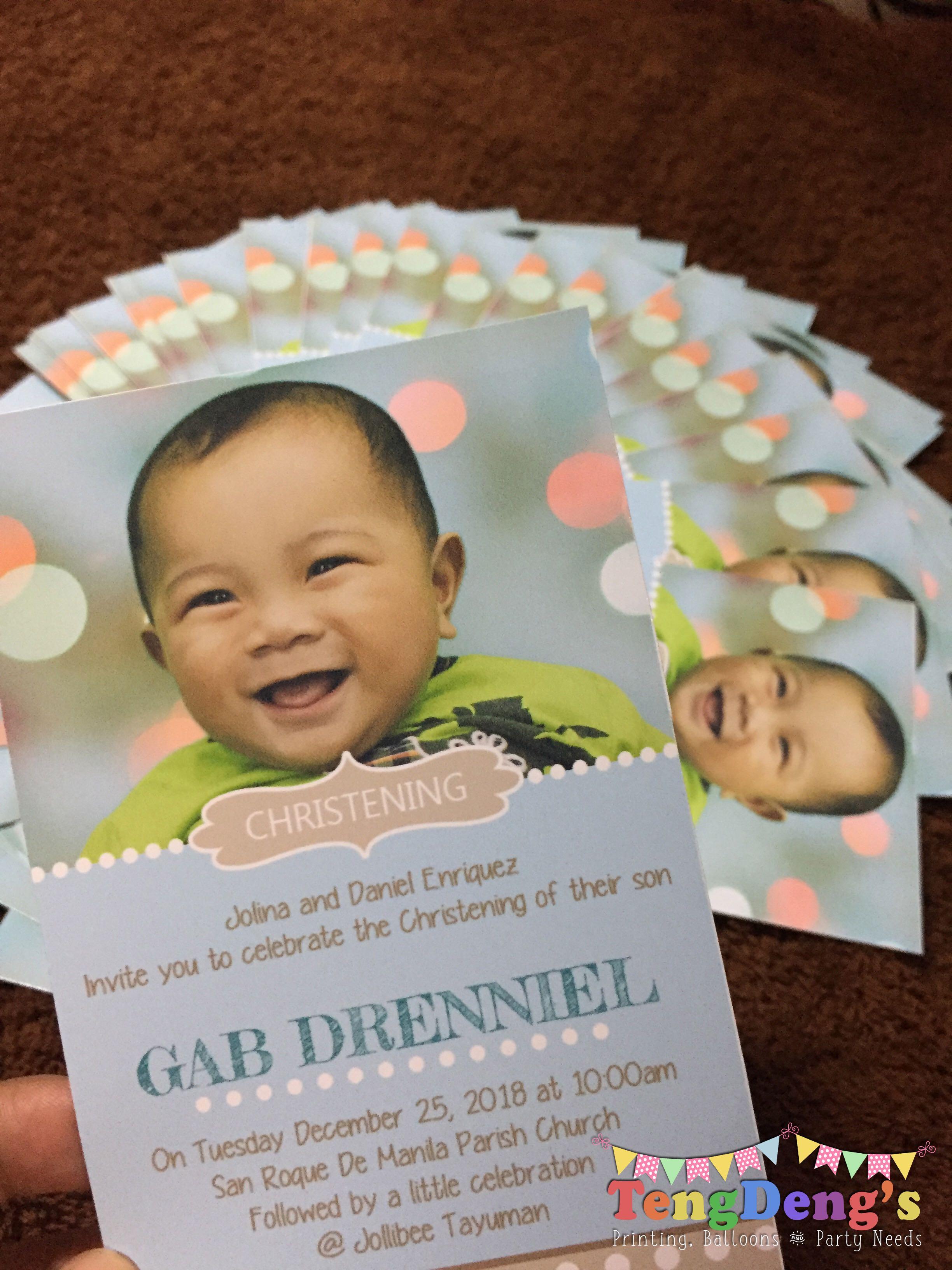Christening Invitation Card For Baby Boy Babies Kids Others On Carousell