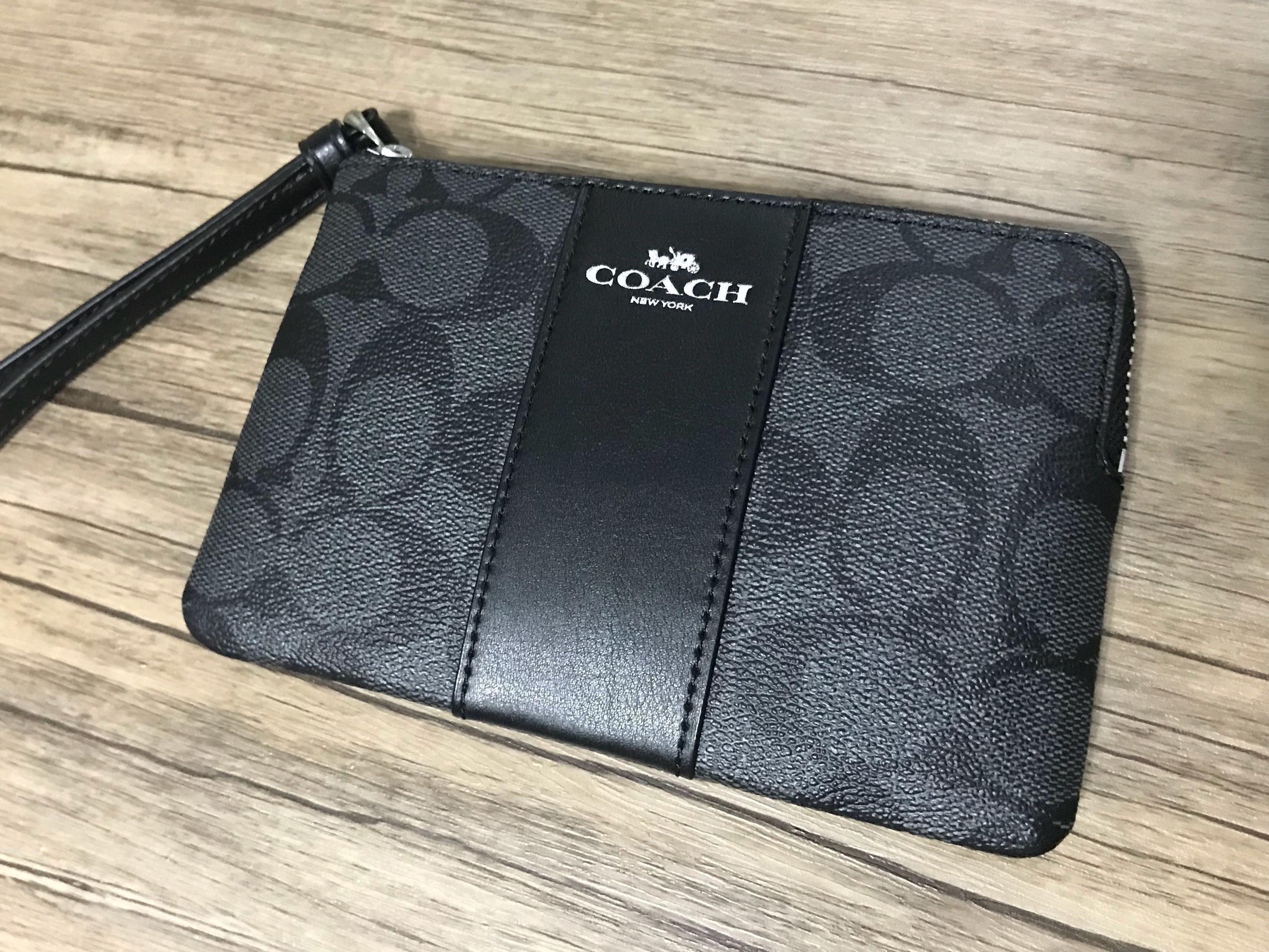black and silver coach wallet