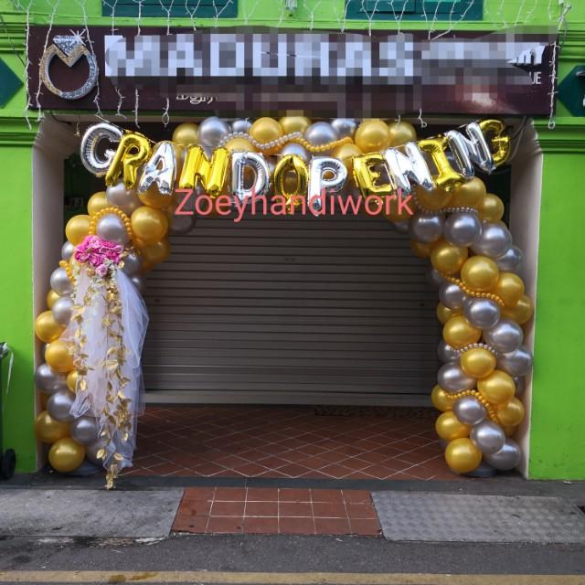 Elegant Balloon Arch For Company Shop Grand Opening Design
