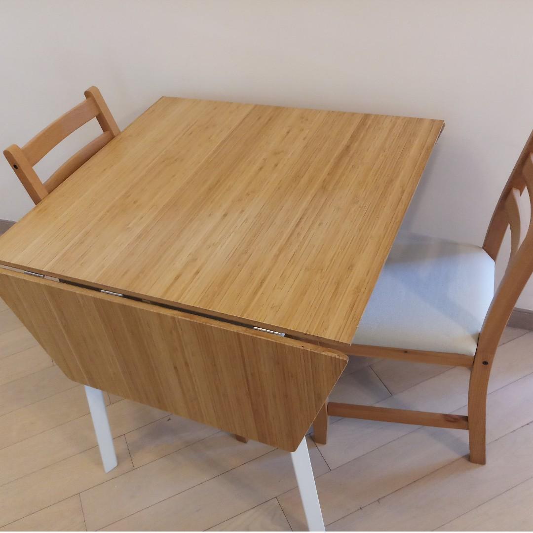 Ikea Extendable Bamboo Table Seats 2 4 2 Free Chairs Home