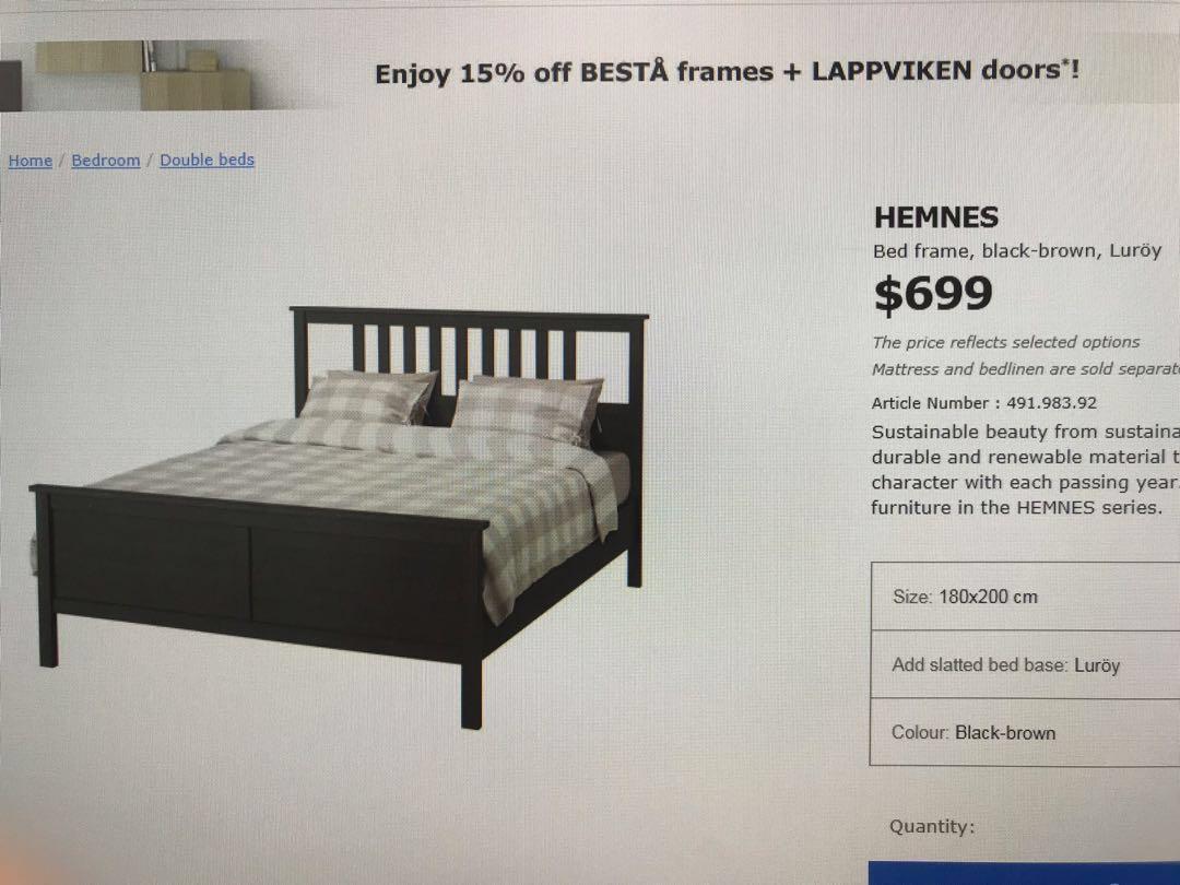 ikea hemnes king size bed with mattress