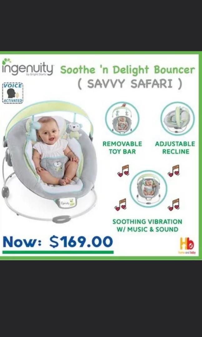 ingenuity soothe n delight bouncer savvy safari
