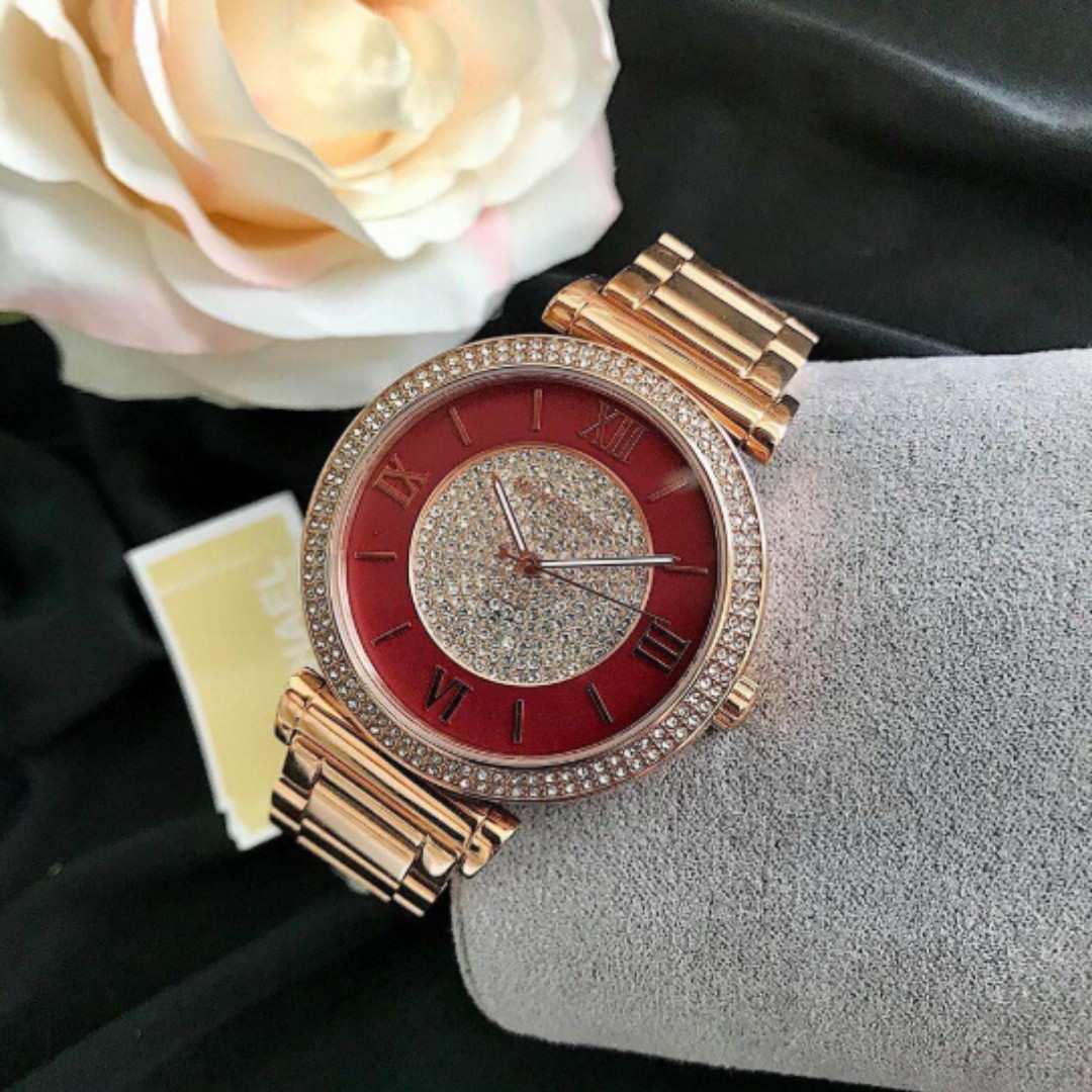 red michael kors women's watch