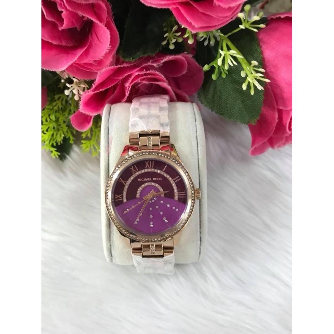 michael kors rose gold bling watch