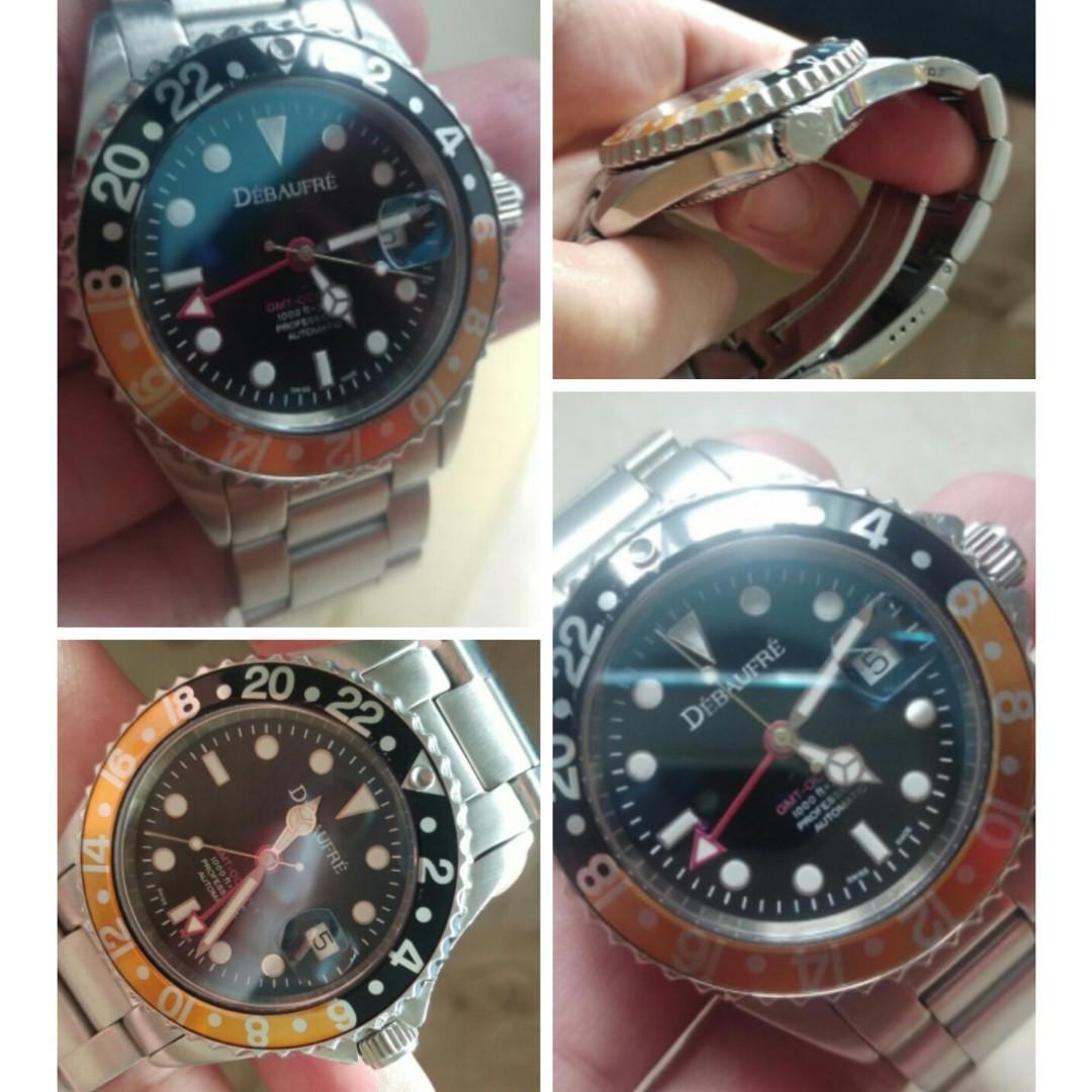 Rare Debaufre gmt dive ocean 1 diver diver s watch burnt orange bezel