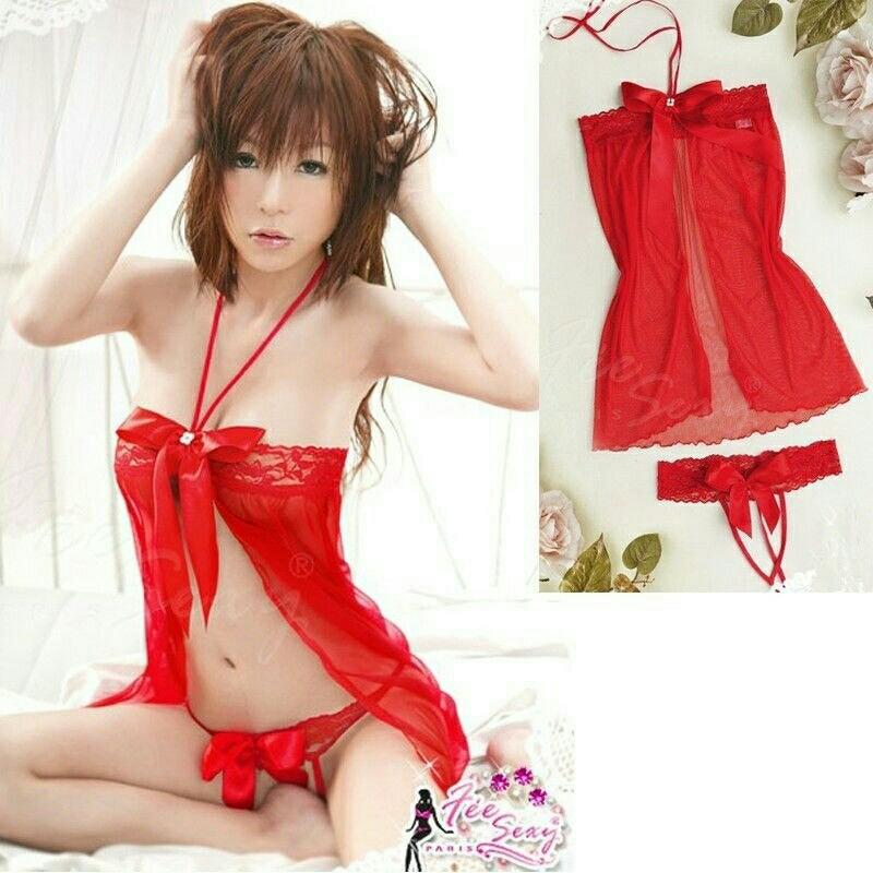 Red Sexy See-through Lingerie (Category: Bikinis & Swimsuits) located in Quezon City. Submitted by roselee_collections (Listing ID 197449988, Image 1). Description: Fashionable Sexy See-through Lingerie Color - Red Free size, fit up to Semi-Large Material - Lace, Mixed Package includes - 1 G-string, 1 Mini-dress Only P150 #onhand #lingerie #sexyapparel #bestbuy #bestgift #forher #honeymoon.