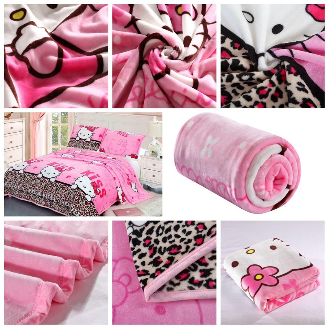 Selimut Bulu Halus Motif Hello Kitty Lucu 150x200 On Carousell