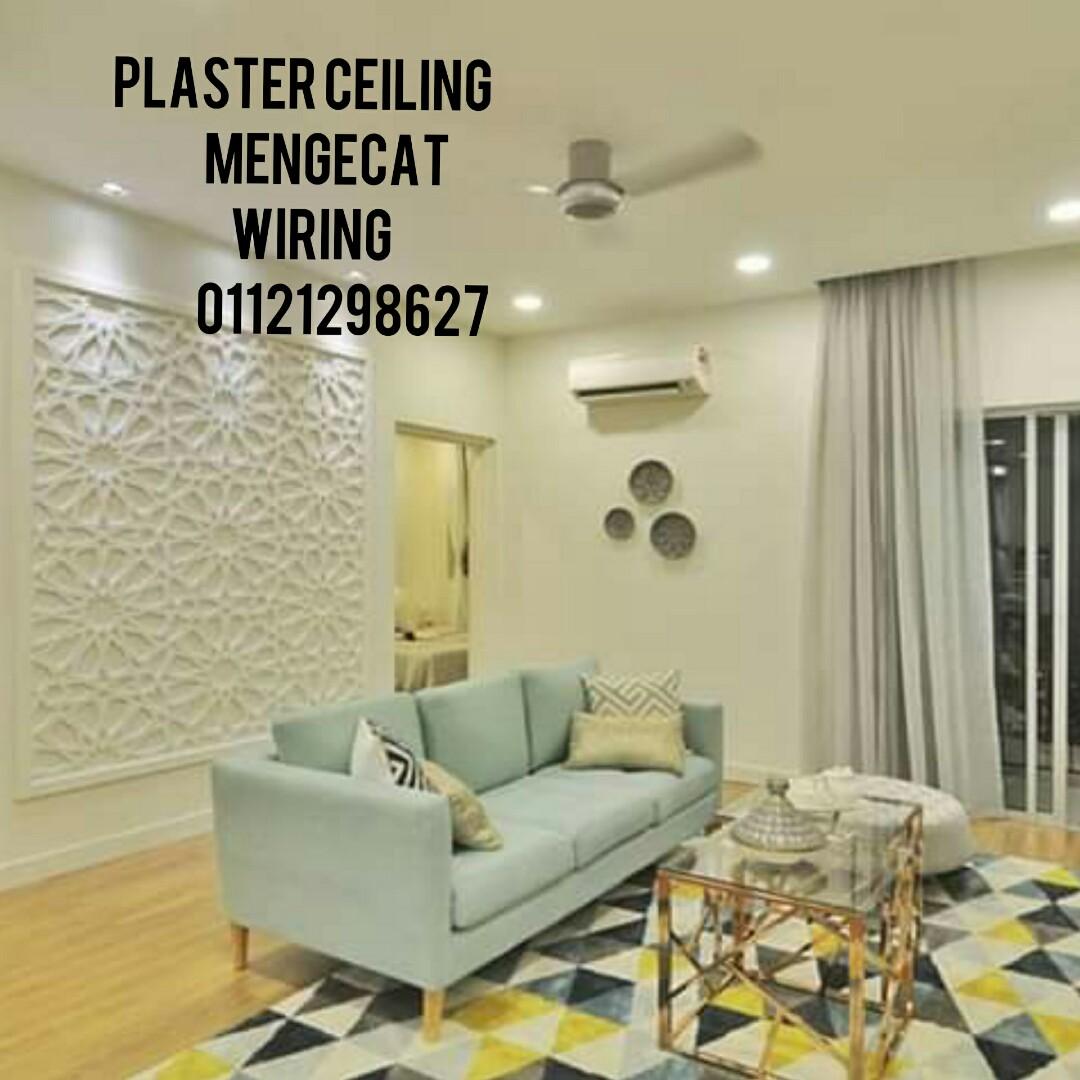 Servis Cat Rumah Wiring Plaster Ceiling Renovation Harga