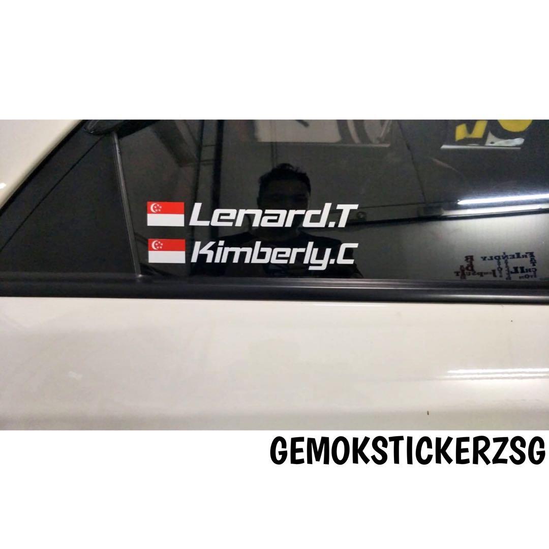 Sg Flag And Custom Name Decal Car Accessories Accessories On