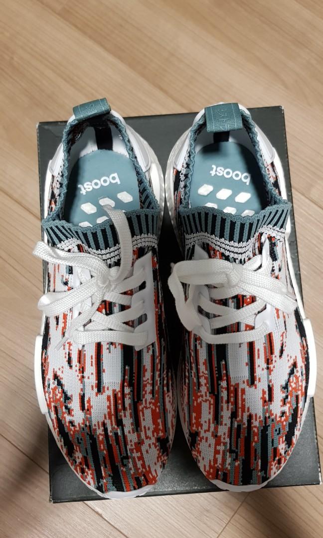 Adidas nmd r1 store datamosh collegiate orange