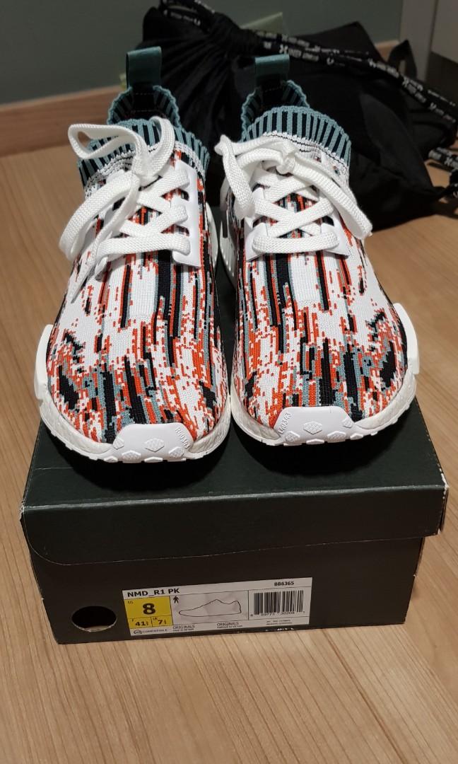 Adidas nmd r1 sales datamosh collegiate orange