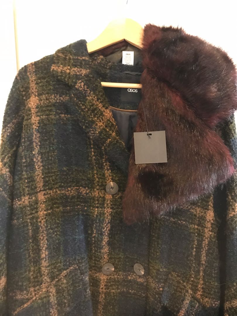 plaid car coat