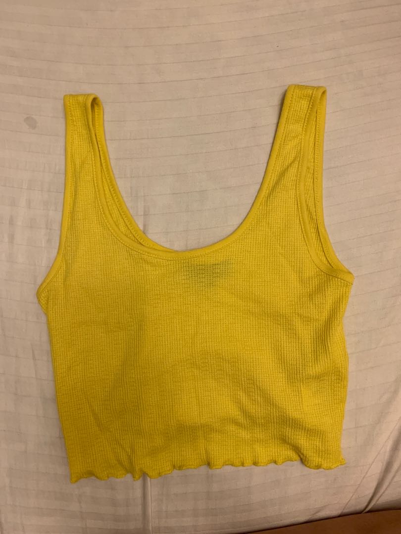 yellow crop shirt