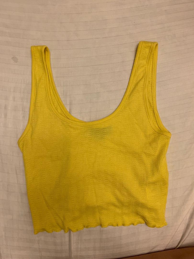 Topshop yellow crop top hot sale