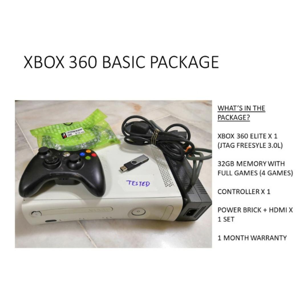 XBox 360 Jtag 3.0 + 32GB Pen Drive (Package C [Basic] - Full Games - 4  Games)