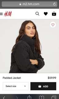 H&M Padded Black Jacket (s)