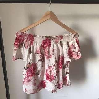 Off the shoulder flower top