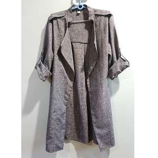 [PRICES SLASHED] Stylish long lightweight coat in grey marl