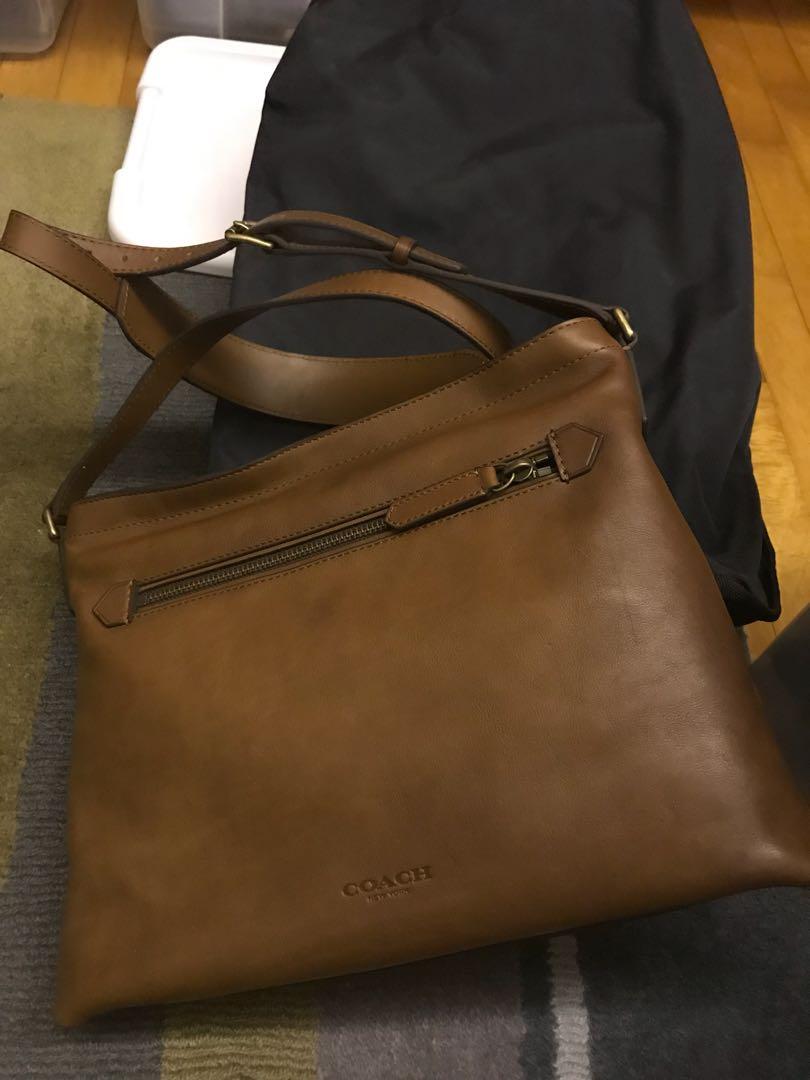 Coach Leather Messenger bag, Luxury, Bags & Wallets on Carousell