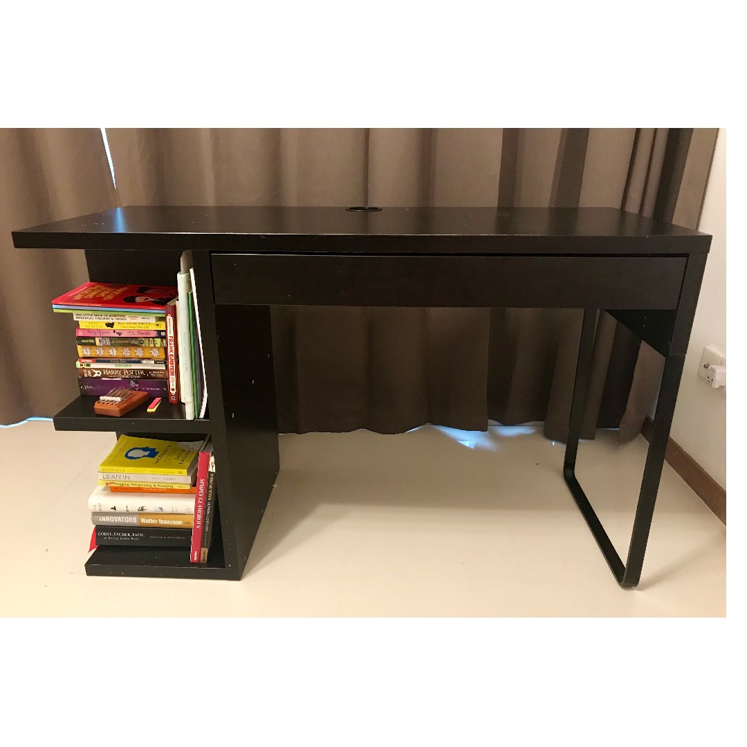 Ikea Black Desk, Furniture & Home Living, Furniture, Tables & Sets on