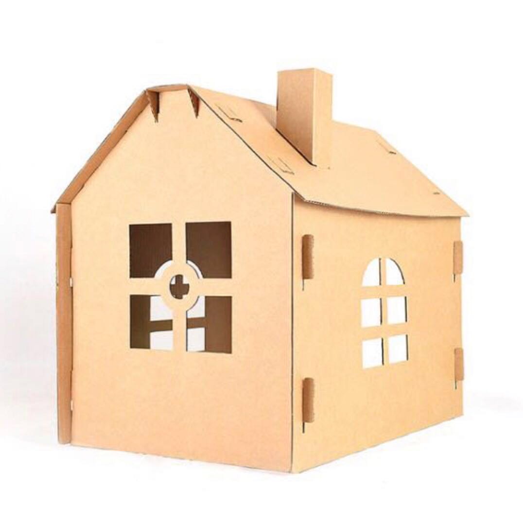 DIY Pet Cardboard Playhouse / Hideout, Pet Supplies, Homes & Other Pet
