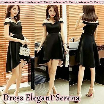 Ec Dress new elegant serena hitam l atasan fashion  baju  