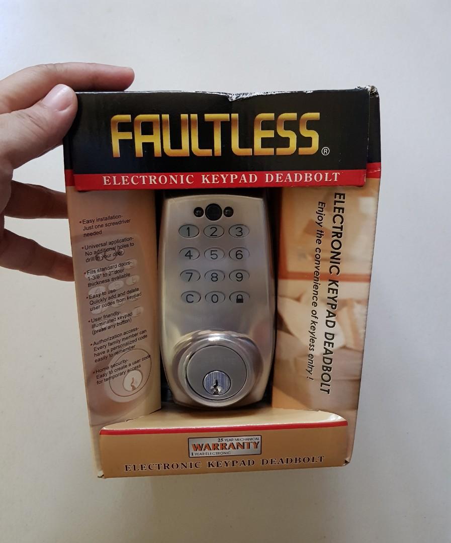 FAULTLESS Electronic Keypad Deadbolt, Furniture & Home Living, Security