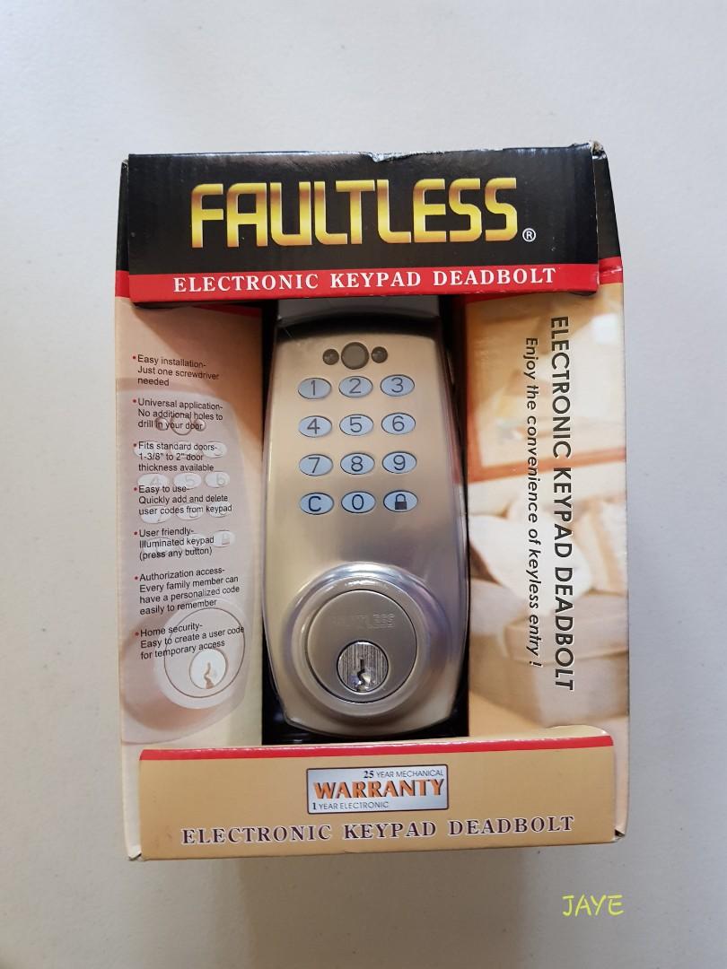 FAULTLESS Electronic Keypad Deadbolt, Furniture & Home Living, Security