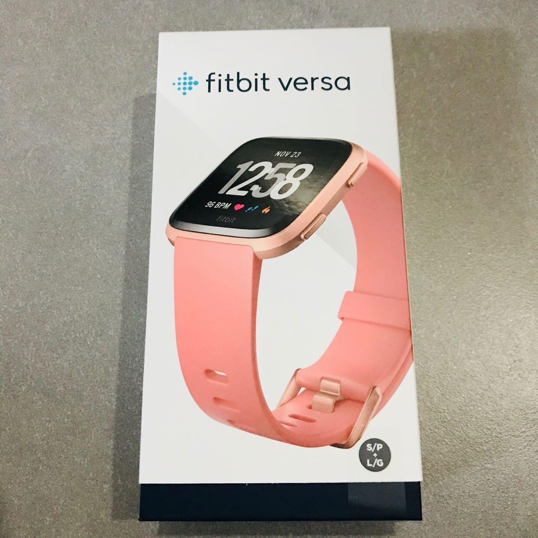 fitbit versa smart fitness watch peach rose gold
