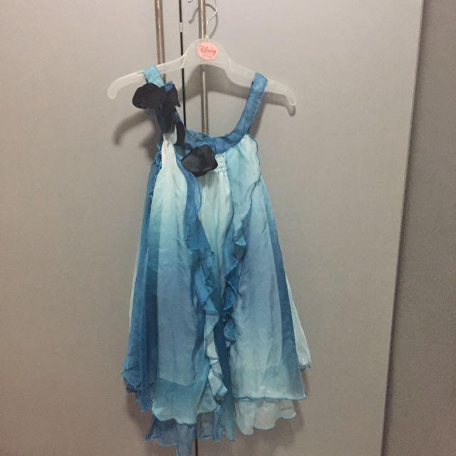 Girls Blue Butterfly Dress