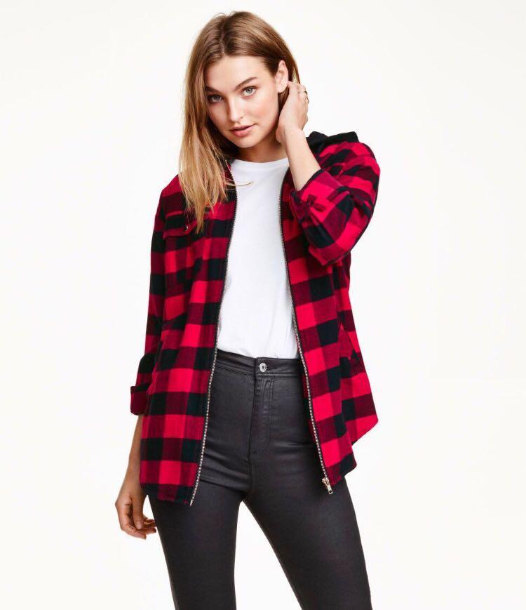 Checkered jacket clearance red