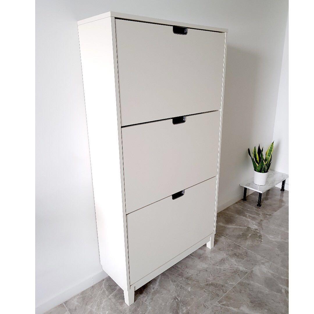 IKEA STALL Shoe cabinet with 3 compartments white Furniture Home Living Furniture Shelves Cabinets Racks on Carousell