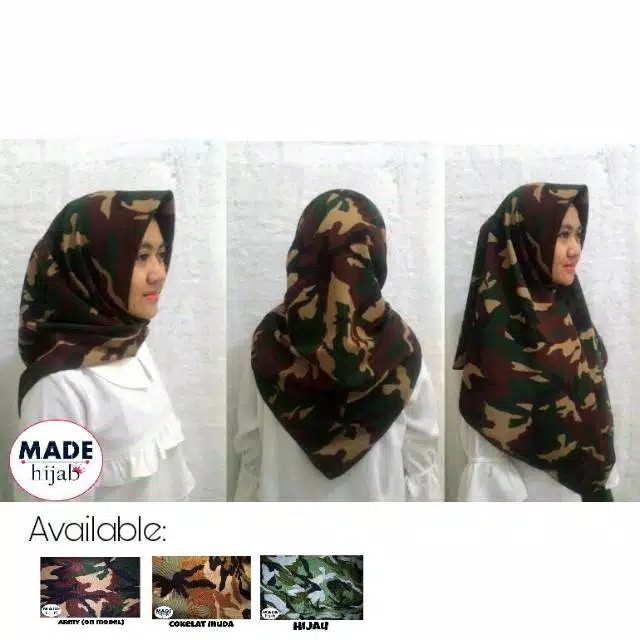 Kerudung Segiempat Wolfis Motif Army Murah Women S Fashion Muslim