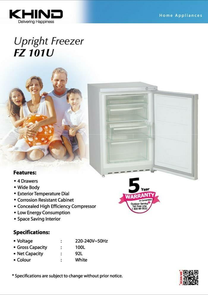 Khind upright freezer, TV & Home Appliances, Kitchen Appliances