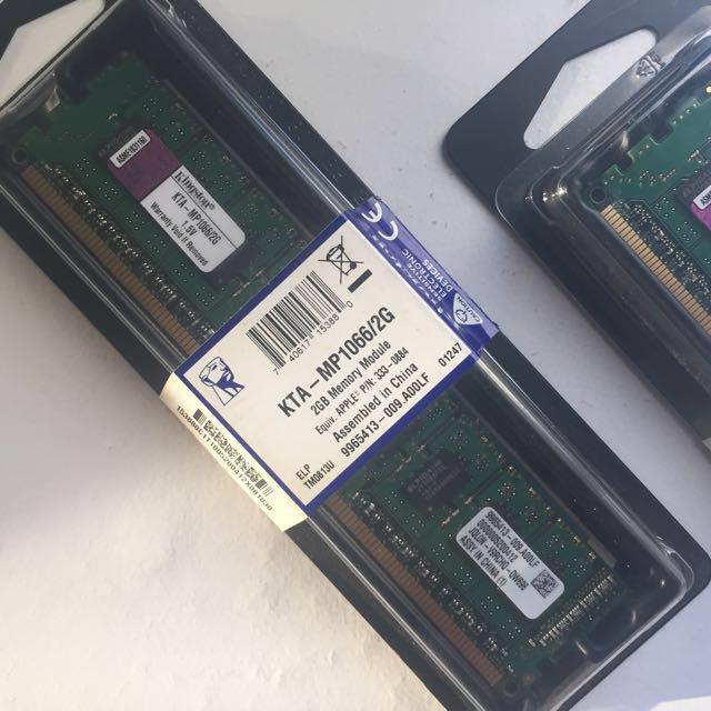 MAC MEMORY - KINGSTON KTA MODULE MEMORY. (Category: Hard Disks & Thumbdrives) located in Kuala Lumpur. Submitted by boydbold (Listing ID 97969338, Image 2). Description: MAC MEMORY MODULE. KINGSTON KTA - 1066/DDR3 2GB for Mac Pro, not Macbook Pro. Also suitable for All PC's. Price For Both RM100. Price For a piece RM60..