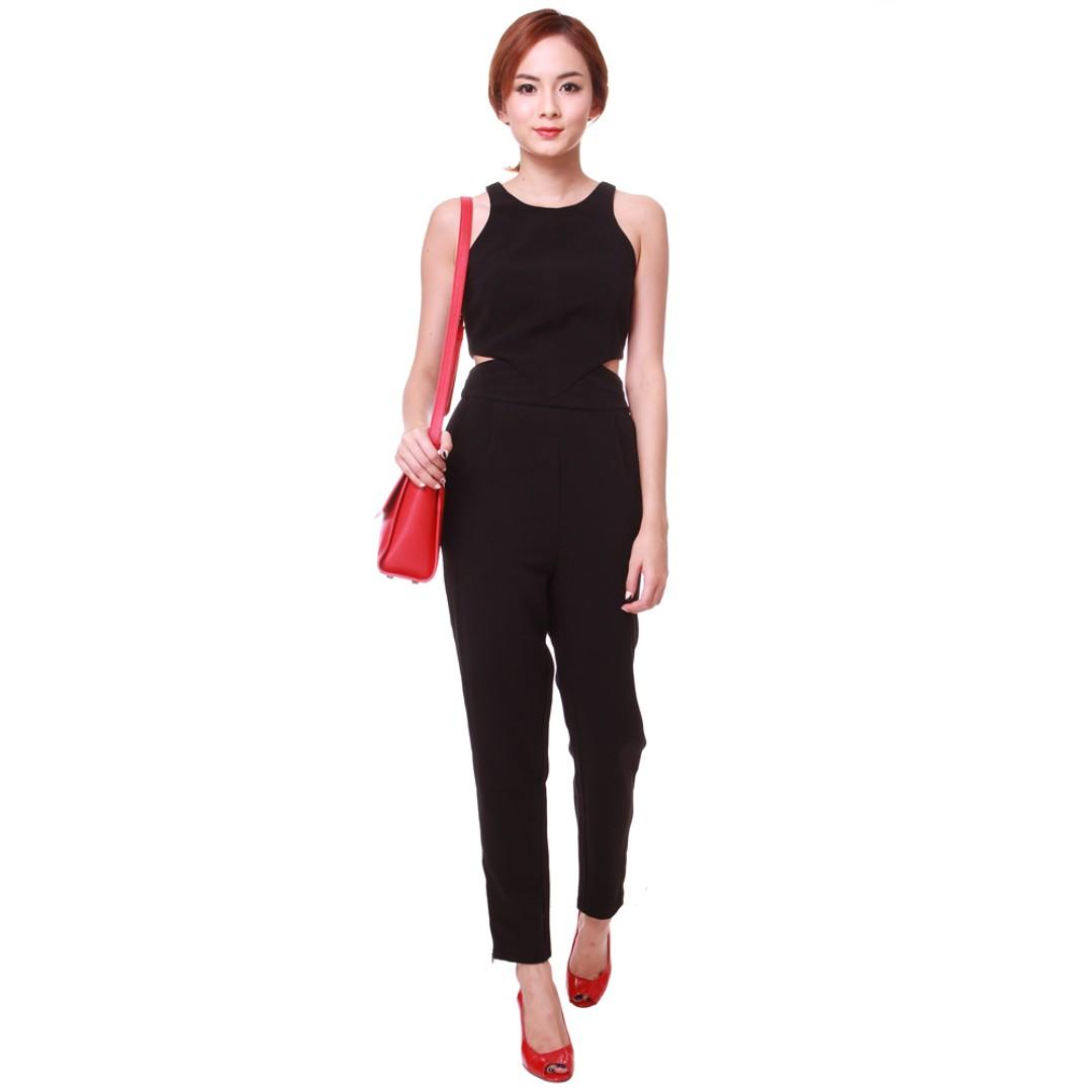black slit jumpsuit