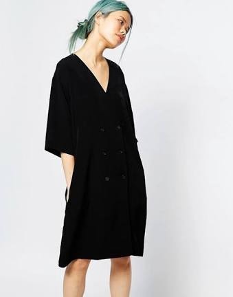 MONKI BLAZER DRESS WITH BUTTONS Fesyen Wanita Pakaian Wanita Gaun Rok di Carousell