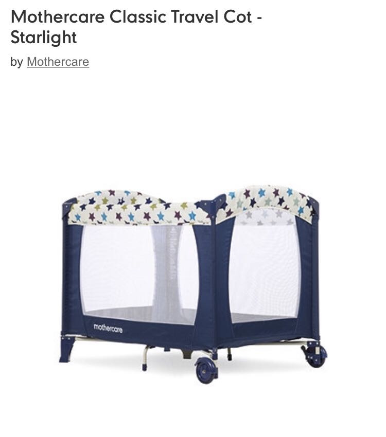 Mothercare Classic Travel Cot Starlight, Babies & Kids, Baby Nursery