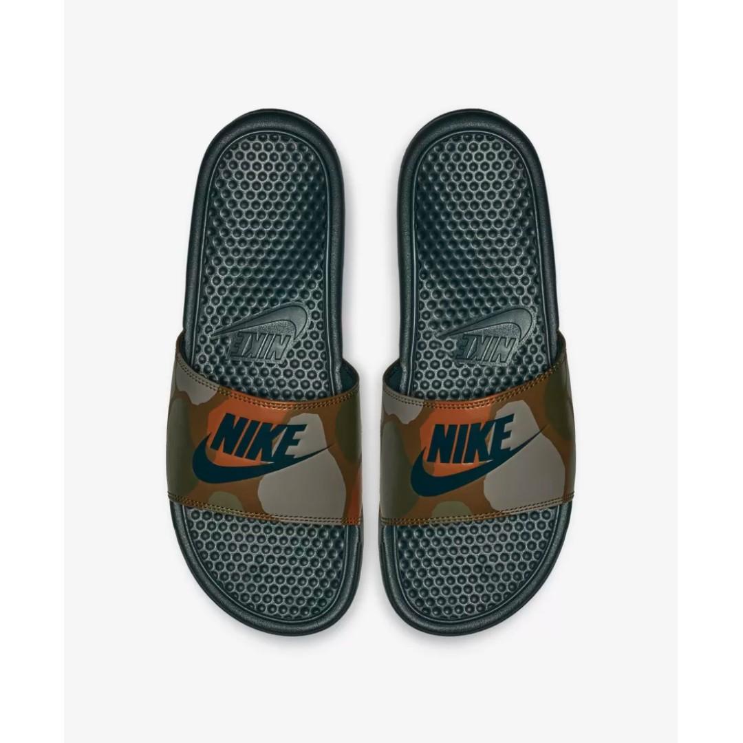 NIKE BENASSI JDI PRINTED MEN S SLIDE MIDNIGHT SPRUCE MIDNIGHT SPRUCE Men s Fashion Footwear Flipflops and Slides on Carousell