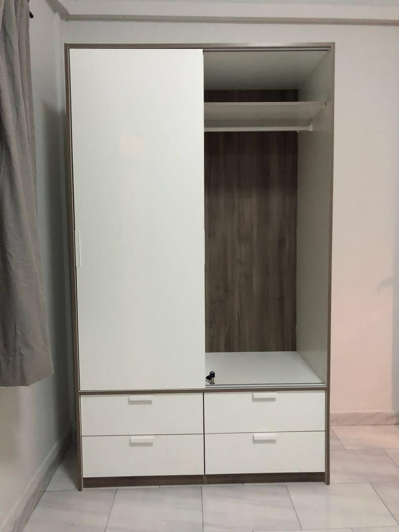 Pristine Ikea Trysil 2 Door Wardrobe With 4 Drawers Furniture