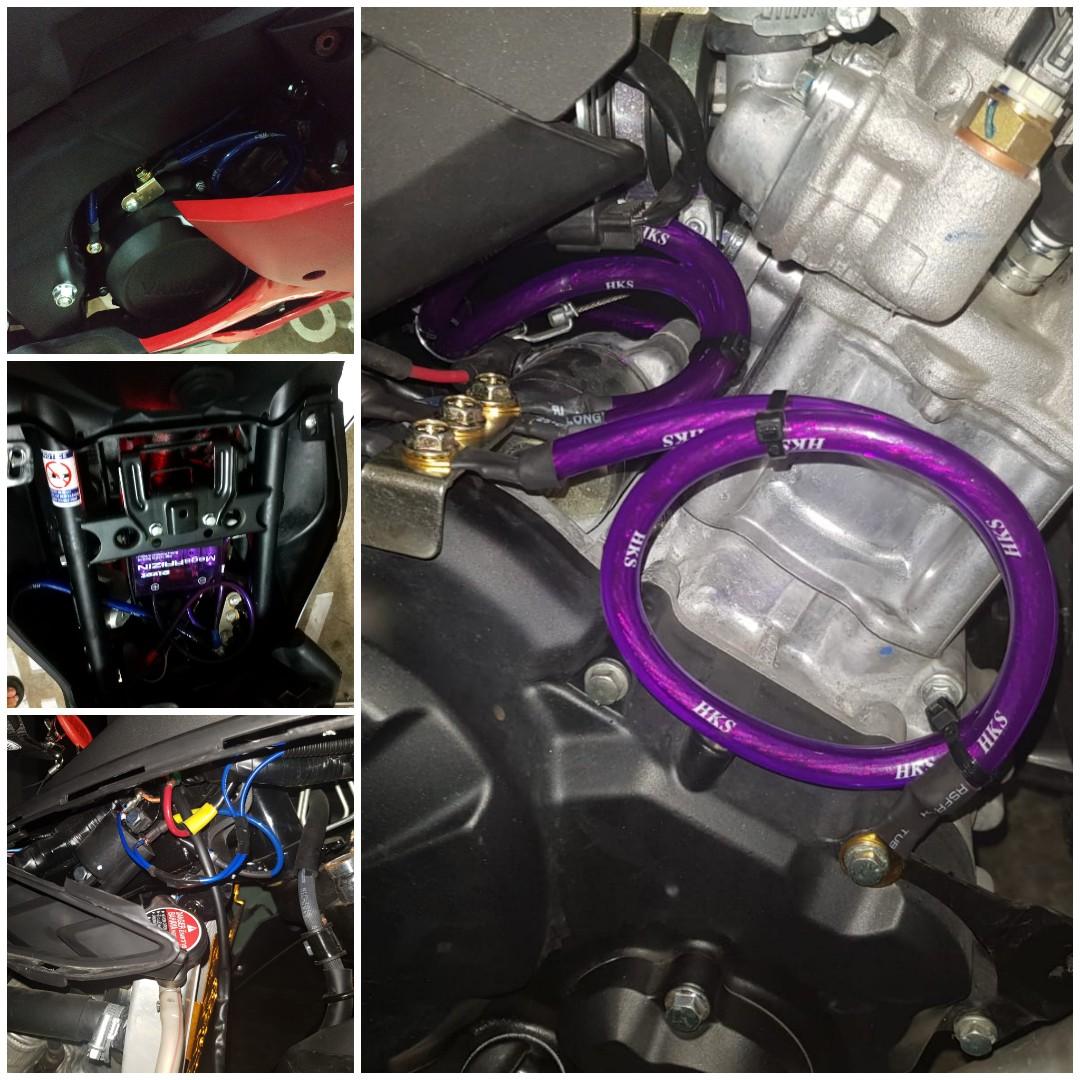 GROUNDING KIT IGNITION BOOSTER KIT UMA COIL RACING 9 POWER, Motorcycles