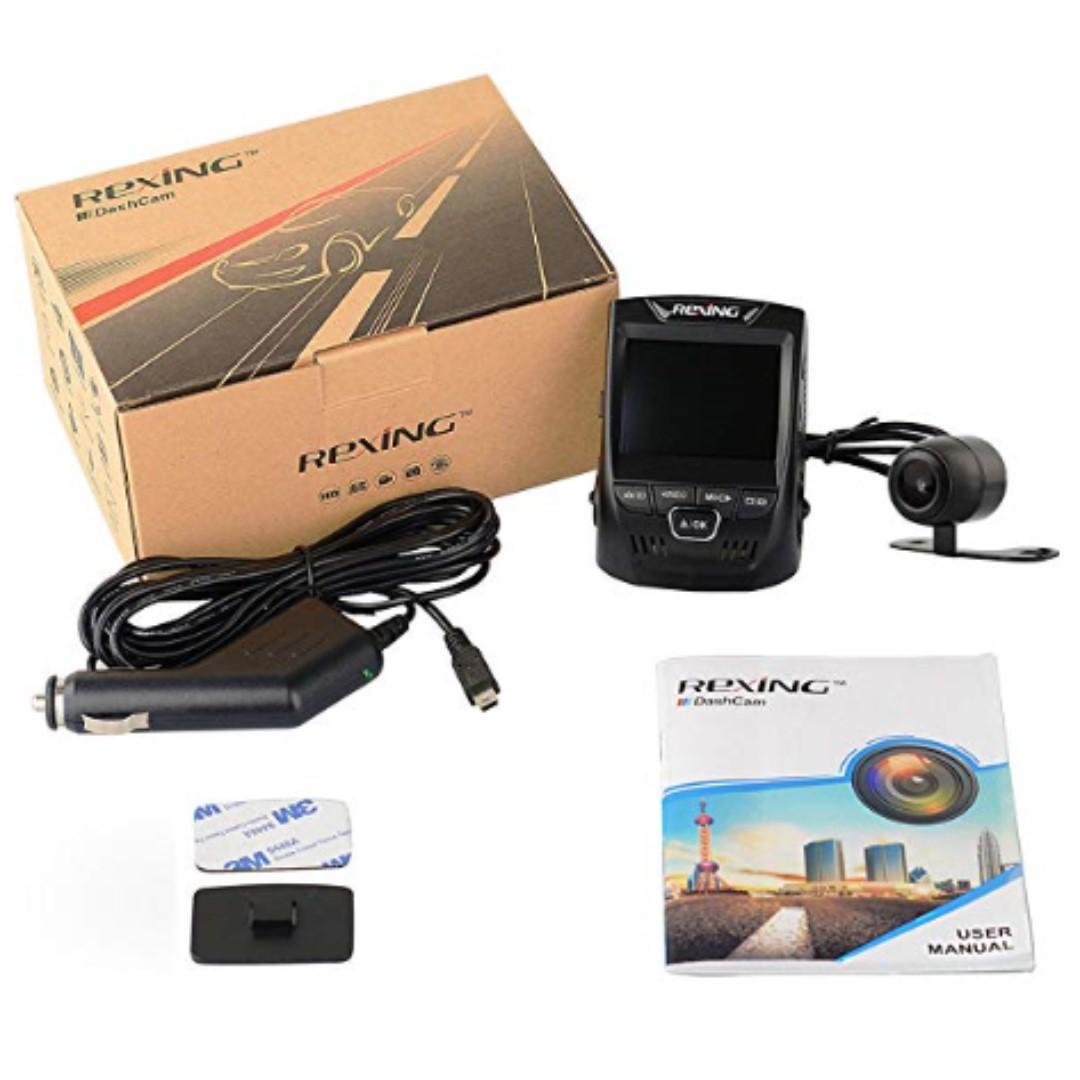 REXING V1P Dash Cam Dual Front with 260 Degree Angle 1080P HD Night
