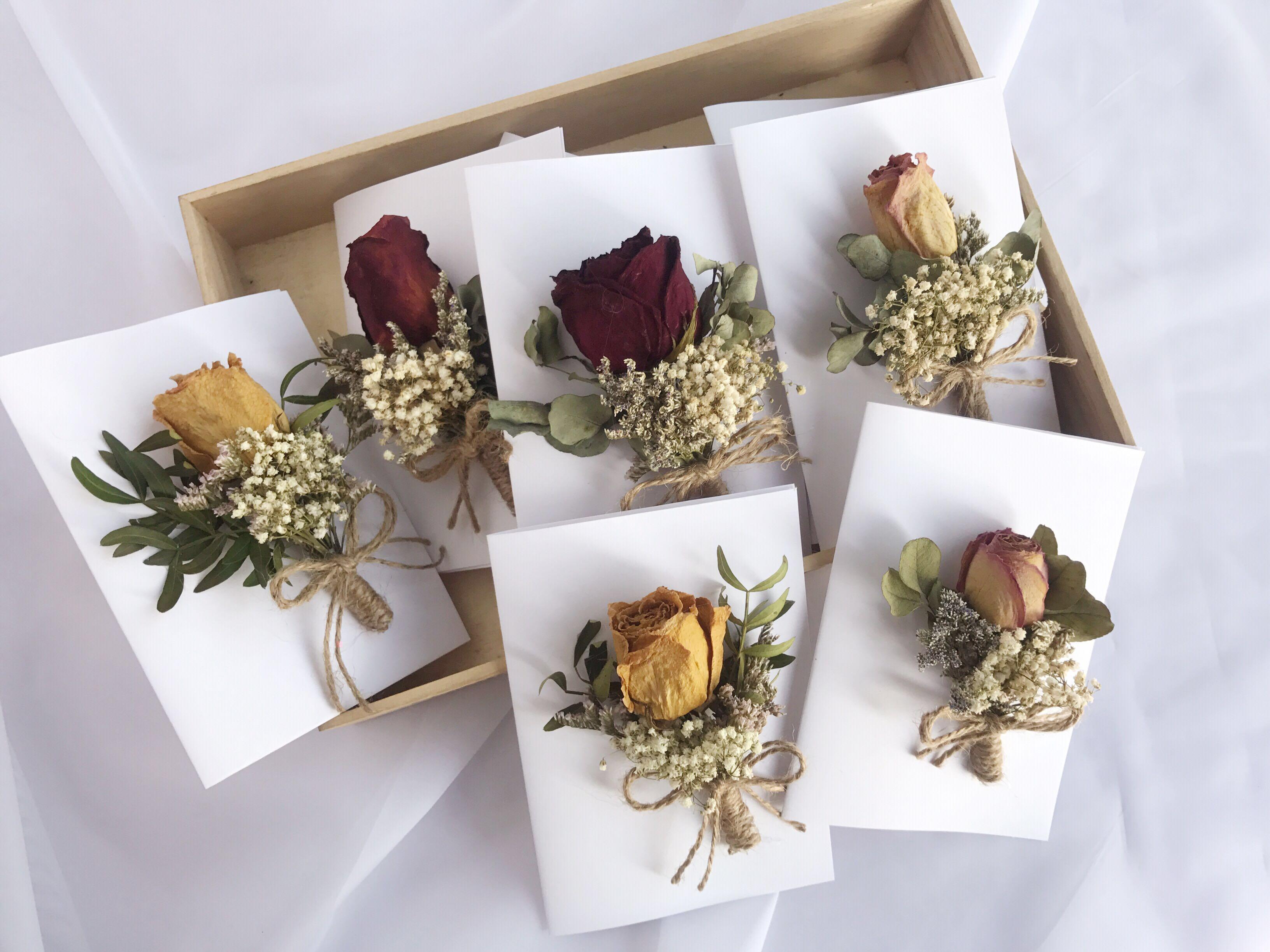 Rose card/Dried flower gift card/ dried rose gift card/ birthday card/ Bouquet card/ thank you