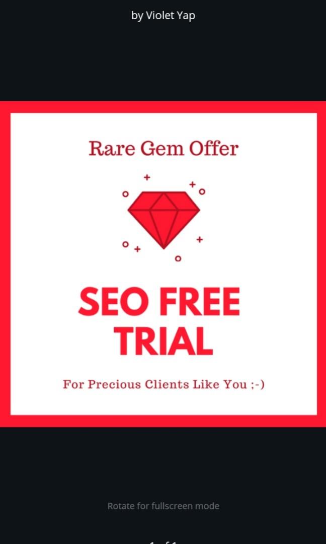 Seo Service Free Trial Business Services Design Marketing On Carousell