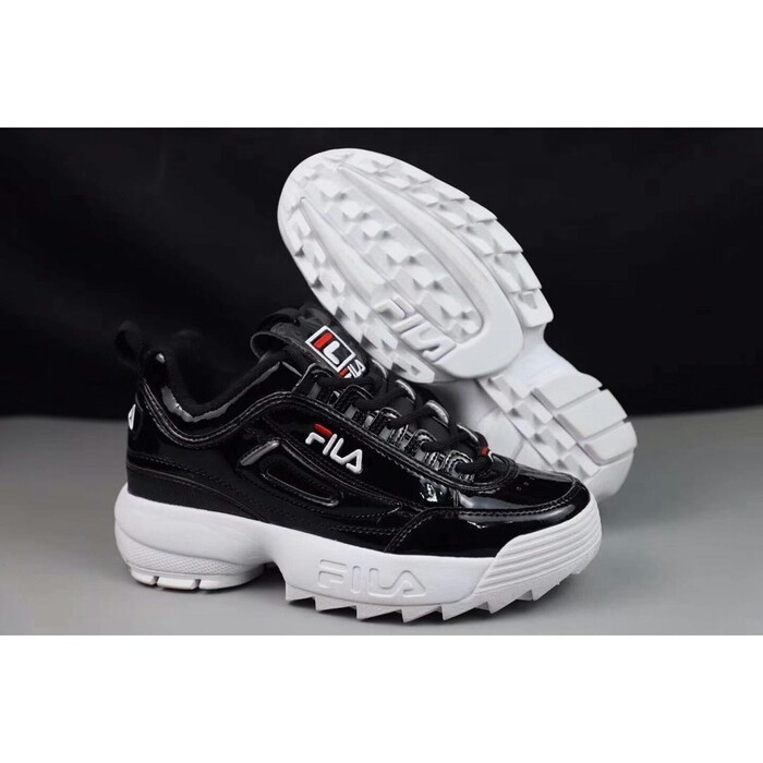 Sepatu Sekolah Fila Disruptor Ii 2 Generasi Baru Hitam Putih