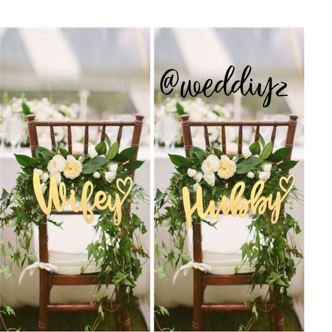 Signage Wedding Decoration 1 Wifey Hubby Design Craft Others