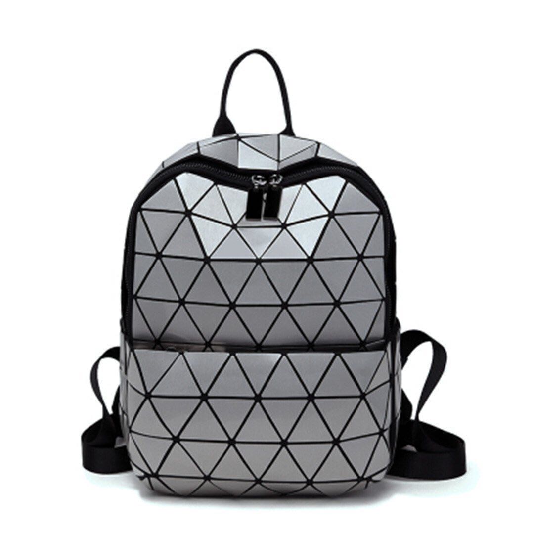 silver geometric bag