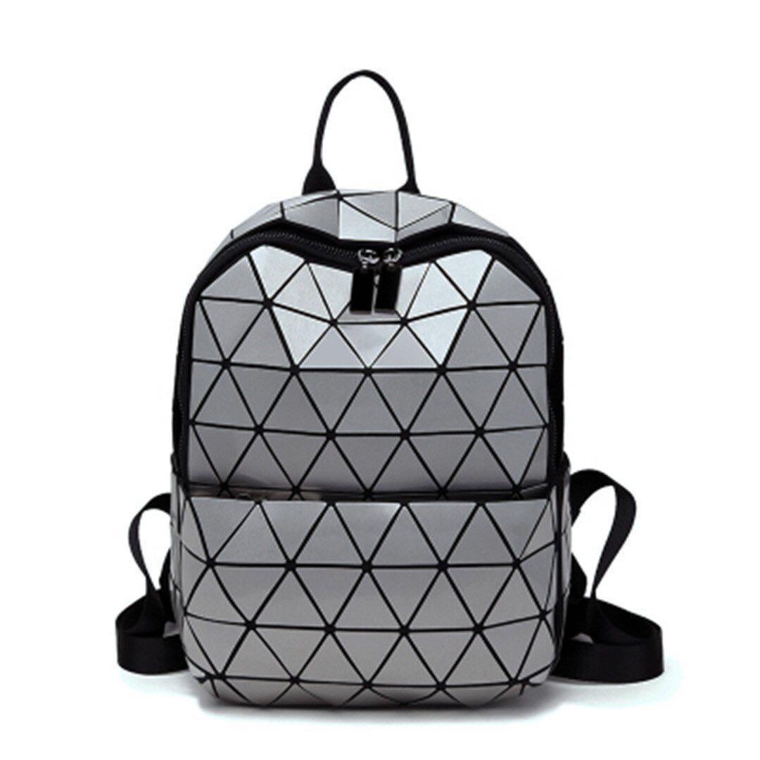 Silver geometric backpack 2025