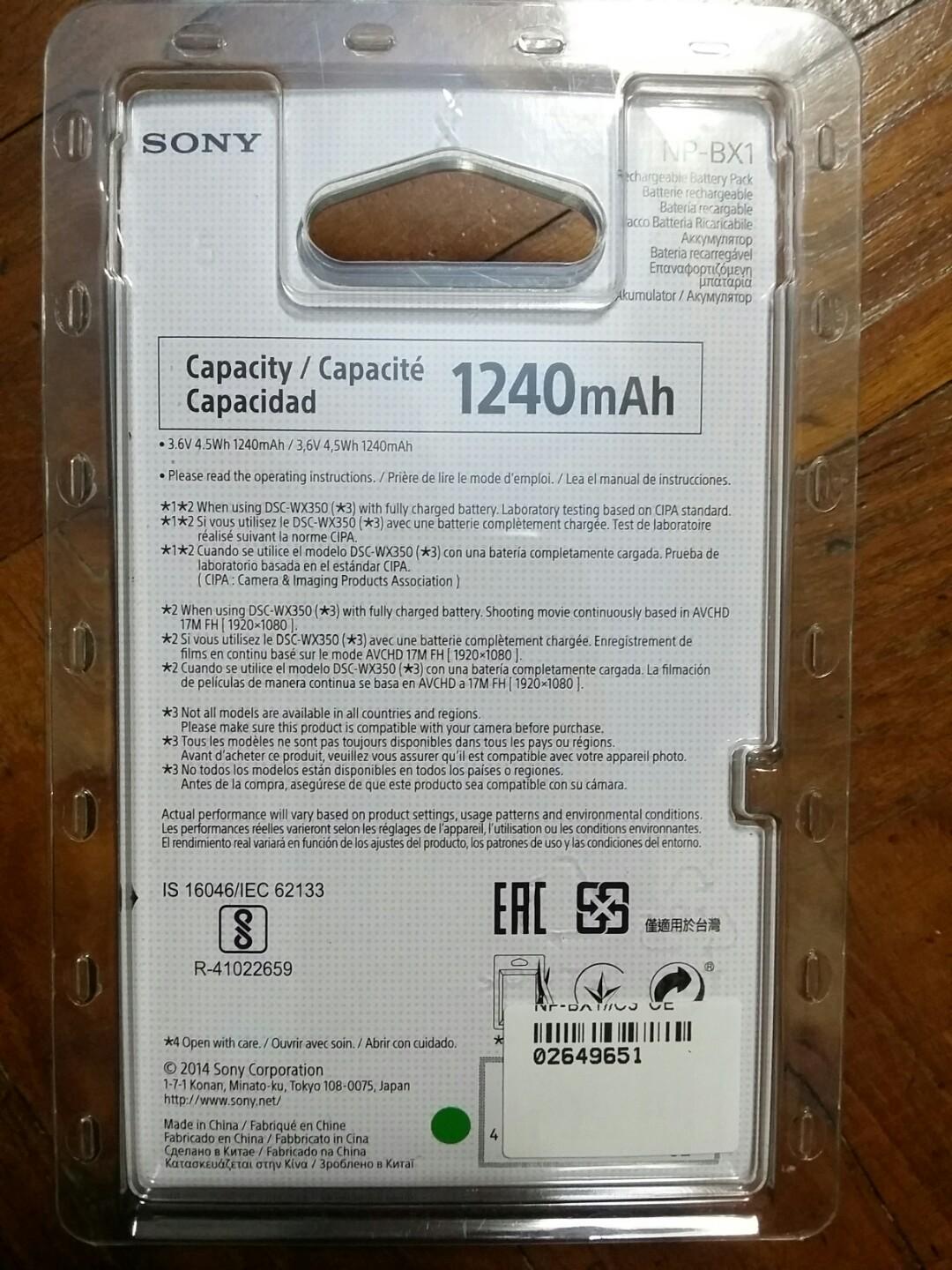Sony Np Bx1 Camera Battery Photography Camera Accessories
