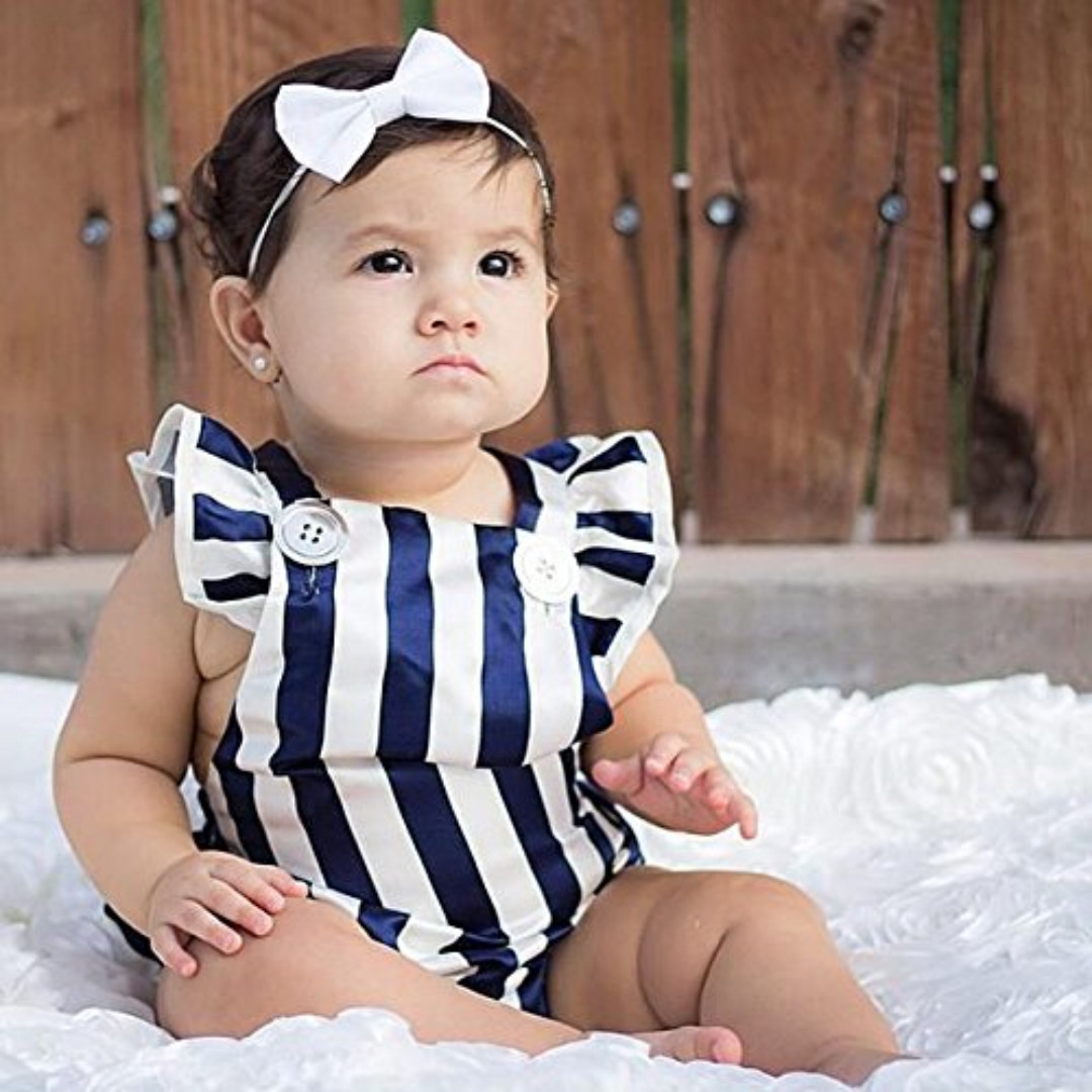 navy blue romper baby girl